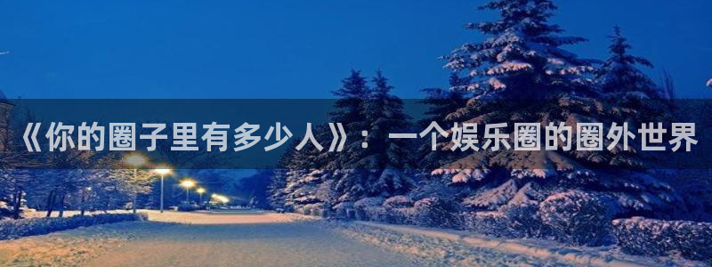 yy易游：《你的圈子里有多少人》：一个娱乐圈的圈外世界